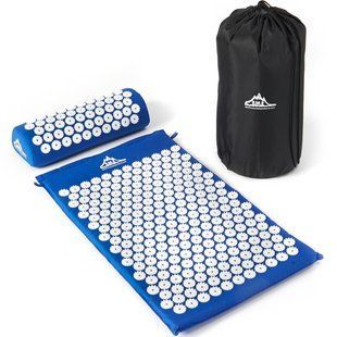 Массажный Коврик для спины/ног с подушкой (валик) Acupressure Mat, коврик для йоги 1000025 фото