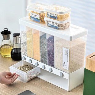 Органайзер із дозатором на 6 відділень для сипучих продуктів household rice, дозатор для круп 2135096620 фото